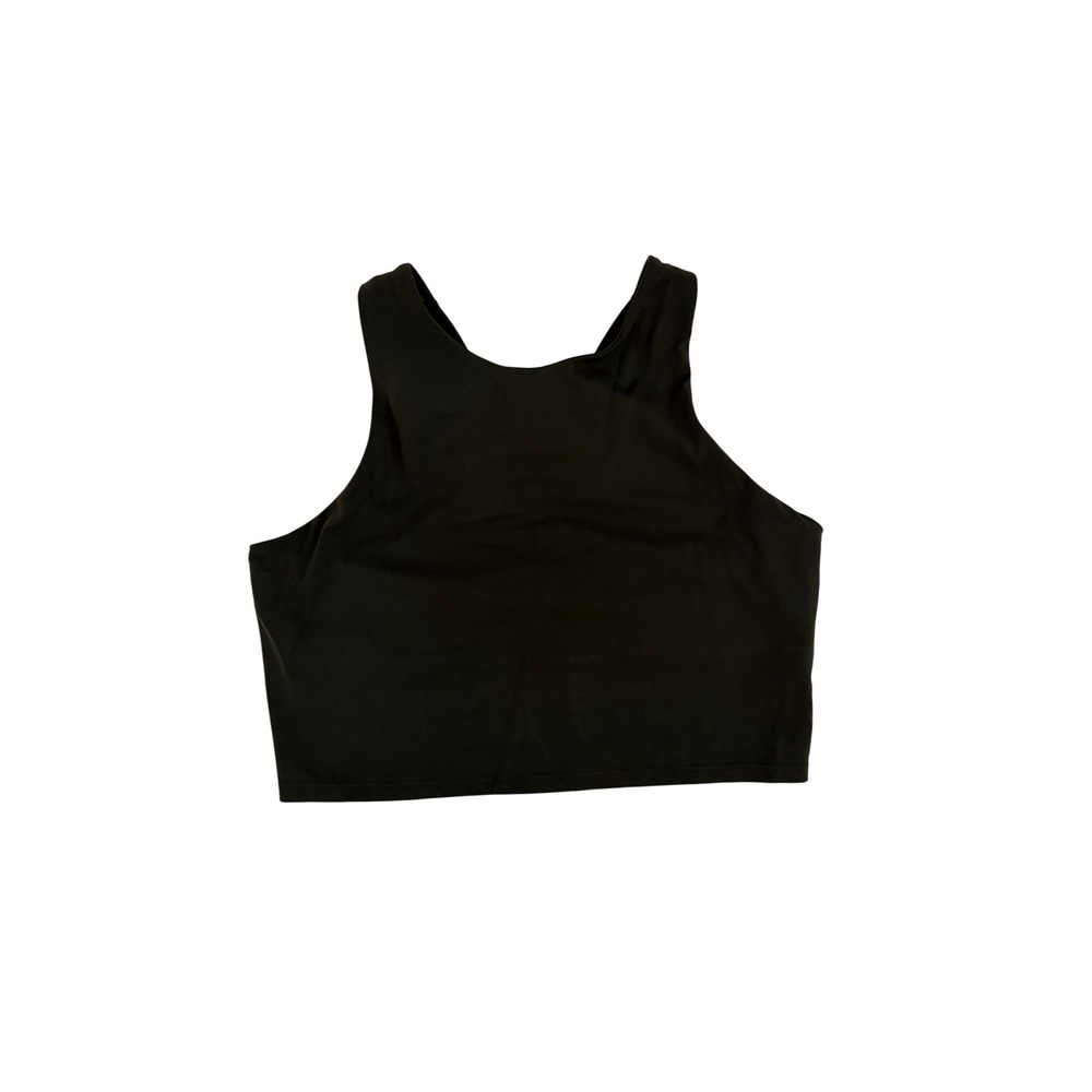 Quince Women Olive Green High Neck Racerback Active Crop Top Size‎ Medium ATG001